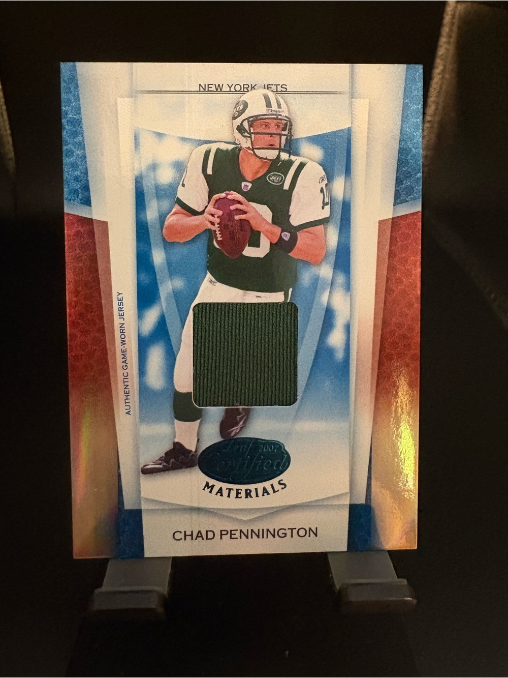 Chad Pennington Game-Used Materials Football Card